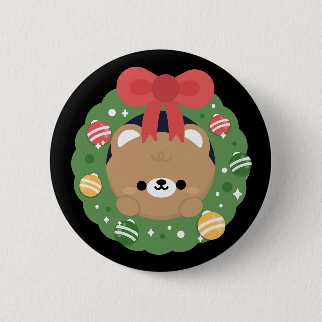 Cute Simple Fun Merry Christmas 2 Inch Round Button (Front)