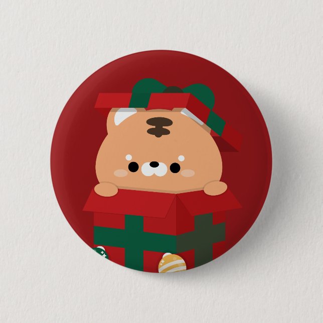 Cute Simple Fun Merry Christmas 2 Inch Round Button (Front)