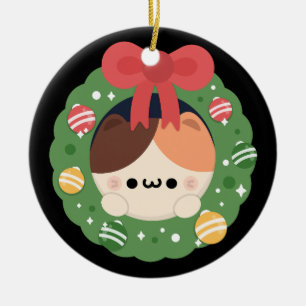 Cute Simple Fun Merry Christmas Ceramic Ornament