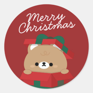 Cute Simple Fun Merry Christmas Classic Round Sticker