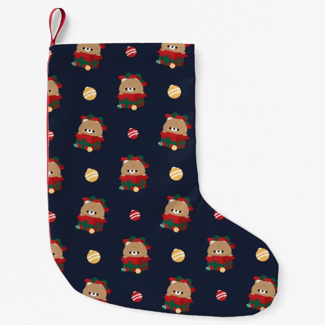 Cute Simple Fun Merry Christmas Small Christmas Stocking (Front)