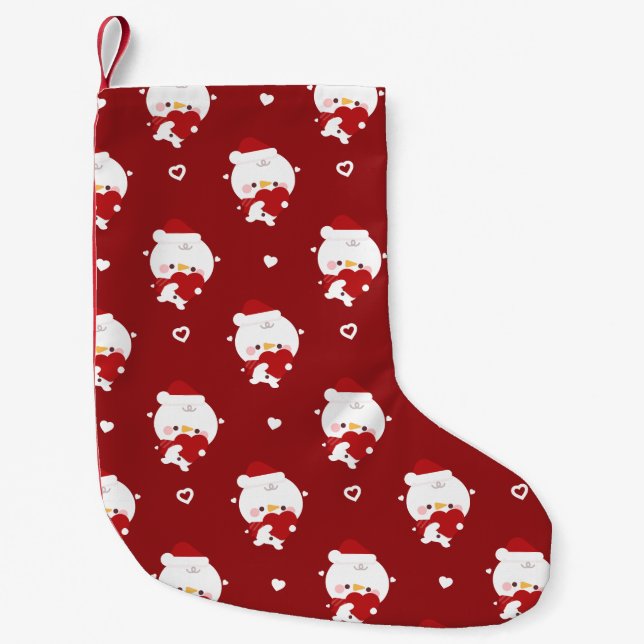 Cute Simple Fun Merry Christmas Small Christmas Stocking (Front)