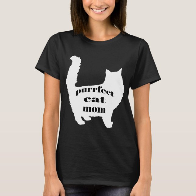 Cute SImple Fun Modern Cat Mom Shirt (Front)