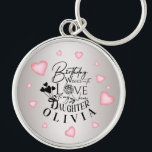 Cute Simple Gifts For Daughters | Typography Keychain<br><div class="desc">This modern minimalist birthday design is created for a daughter and can also be used for a granddaughter, niece, or anyone who is like a daughter. It is suitable for gifting from parents, grandparents, aunts, uncles, or anyone celebrating a special daughter-like bond. The design focuses on clean calligraphy, refined typography,...</div>