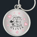 Cute Simple Gifts For Daughters | Typography Keychain<br><div class="desc">This modern minimalist birthday design is created for a daughter and can also be used for a granddaughter, niece, or anyone who is like a daughter. It is suitable for gifting from parents, grandparents, aunts, uncles, or anyone celebrating a special daughter-like bond. The design focuses on clean calligraphy, refined typography,...</div>