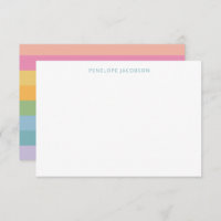 Cute Simple Girly Pastel Stripes Personalized Name