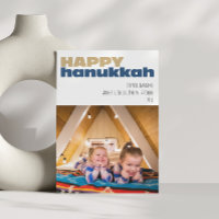 Cute Simple Happy Hanukkah Custom Photo Holiday