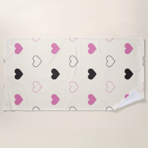 Cute Simple Heart Pattern Beach Towel