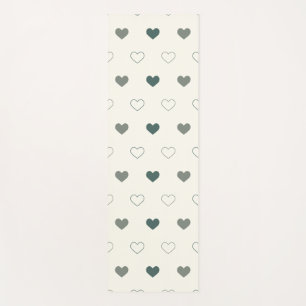 Cute Simple Heart Pattern green cream Yoga Mat