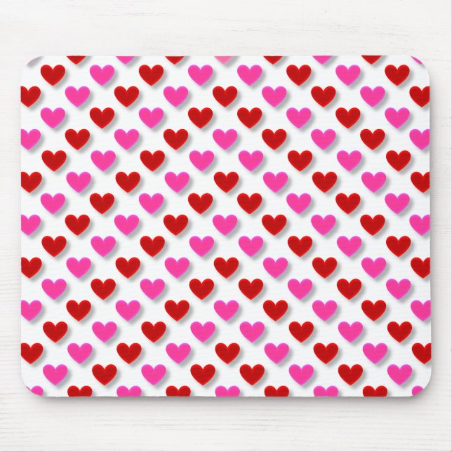 Cute Simple Heart Pattern Mouse Pad (Front)