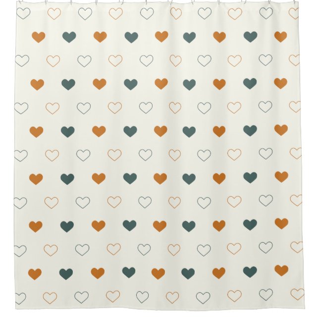 Cute Simple Heart Pattern Orange Cream Green (Front)