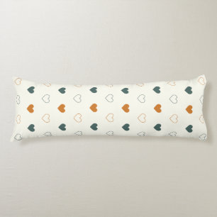 Cute Simple Heart Pattern Orange Cream Green Body Pillow
