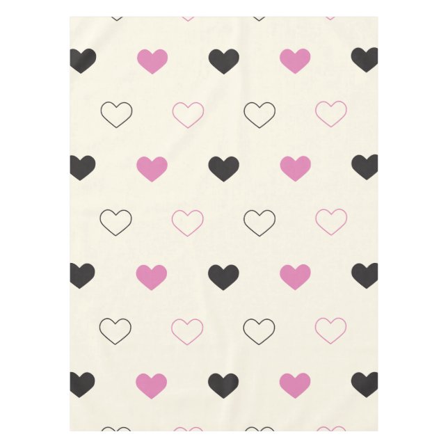 Cute Simple Heart Pattern Tablecloth (Front)