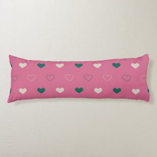 Cute Simple Heart Seamless pink / green Body Pillow