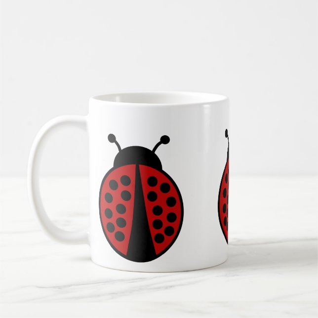 Cute simple ladybug coffee mug (Left)