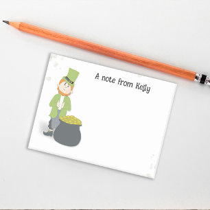 Cute Simple Leprechaun St. Patrick's Day Green Post-it Notes