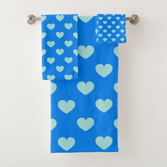 Cute Simple Light Blue Coastal Sweet Heart Pattern (En situation)