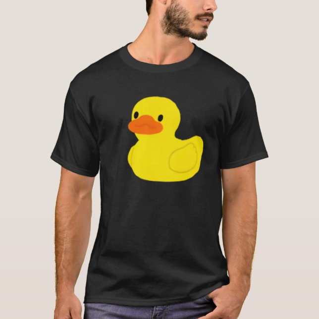 Cute Simple Little Yellow Rubber Ducky Duck Graphi T-Shirt (Front)