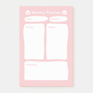 Cute Simple Minimalist Weekly Planner Post-it Notes