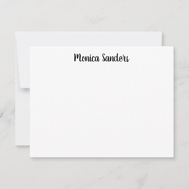 Cute Simple Modern Playful Casual Black Script Card (Front)