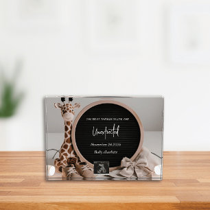 Cute simple neural digital pregnancy announcement photo block