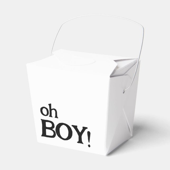 Cute Simple Oh Boy Baby Shower  Favor Box (Front Side)