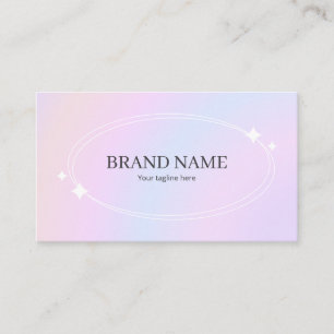 Cute Simple Pastel Pink Blue Gradient Circle Frame Business Card