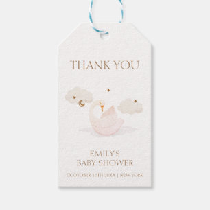 Cute Simple Princess Swan Moon Star Baby Shower Gift Tags