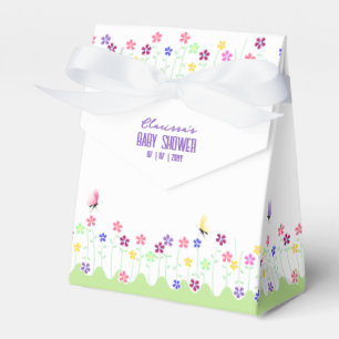 Cute Simple Spring Floral Baby Shower Favor Box