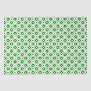 Cute Simple St Patrick's Lucky Clover Green Plaid Tissue Paper