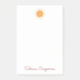 Cute simple sunshine personalized  post-it notes