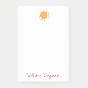 Cute simple sunshine personalized  post-it notes