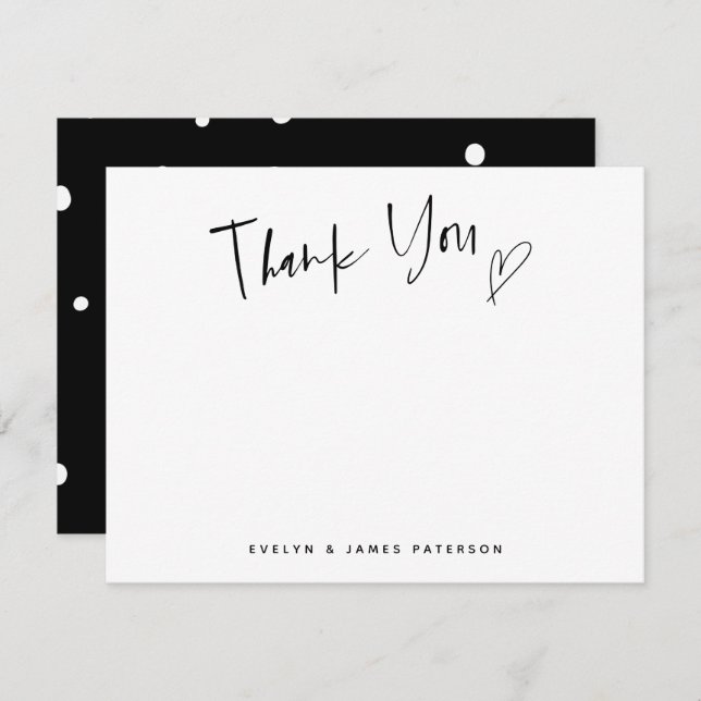 Cute Simple Thank You Heart  Card (Front/Back)