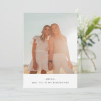Cute Simple Typography Photo Bridesmaid Proposal