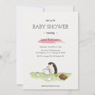 Cute Simple Watercolor for Baby Boy Invitation  
