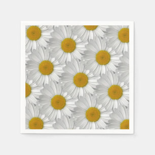 Cute Simple White Daisy Flower Pattern Napkin