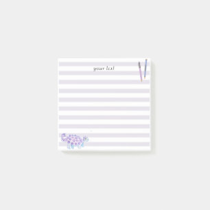 cute & simple white & purple baby dinosaur post-it notes