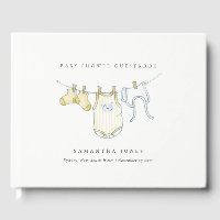 Cute Simple Yellow Neutral Clothesline Baby Shower