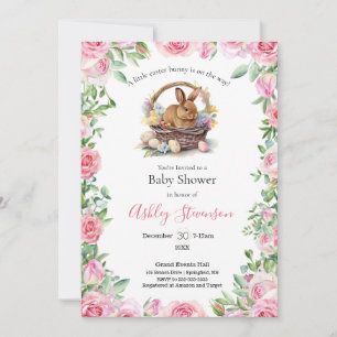 Cute simplistic Easter bunny Baby Shower  Invitati Invitation