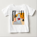 Cute sing a summer song fox wolf and teddy bear baby T-Shirt<br><div class="desc">Vintage cute spring summer fox wolf and teddy bear cartoon playing guitar romantic forest jungle autumn background pattern vector hand draw doodle comic art</div>