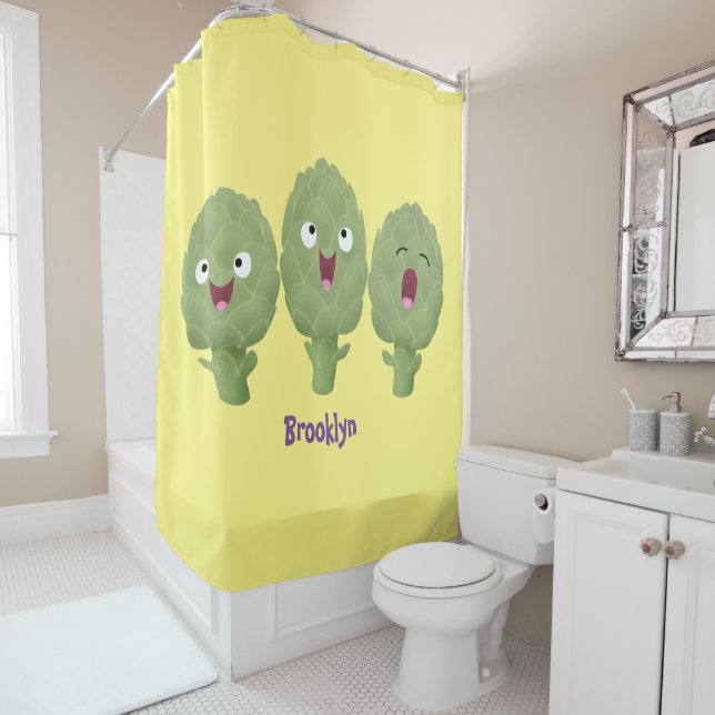 Cute singing artichokes vegetable cartoon (In Situ)
