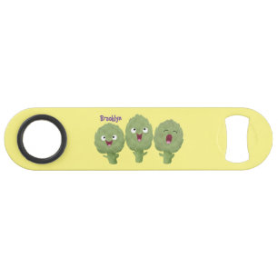 Cute singing artichokes vegetable cartoon bar key