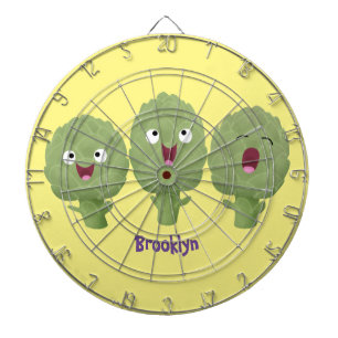 Cute singing artichokes vegetable cartoon dartboard