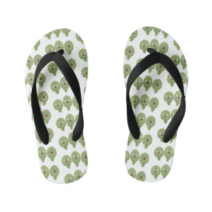 Cute singing artichokes vegetable cartoon kid's flip flops