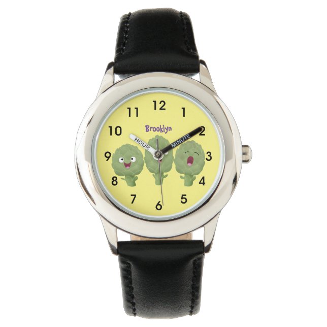 Cute singing artichokes vegetable cartoon watch (Front)