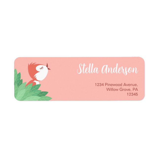 Cute Singing Bird Chick Return Address Label (Devant)