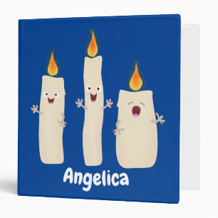 Cute singing candle trio cartoon binder