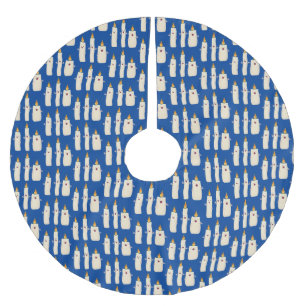 Cute singing candle trio cartoon brushed polyester tree skirt