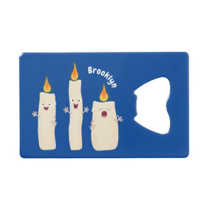 Cute singing candle trio cartoon credit card bottle opener