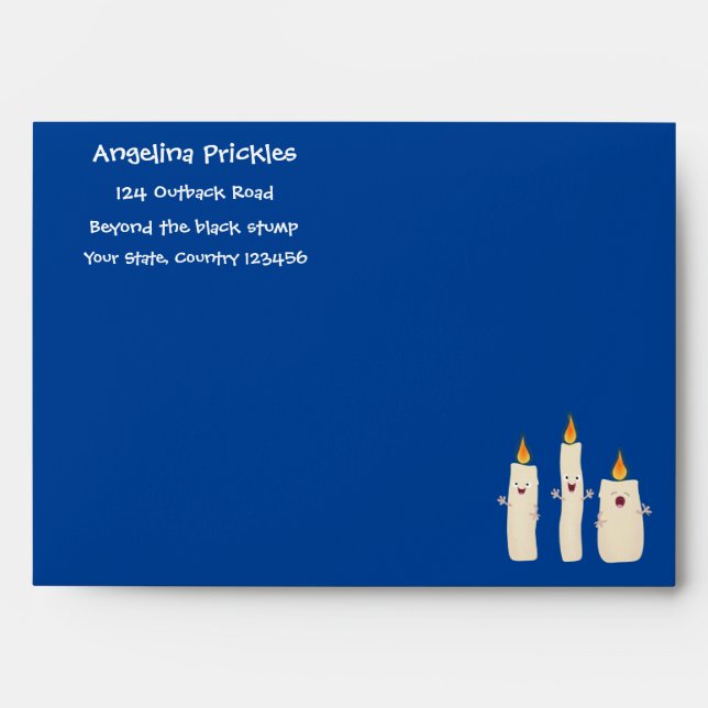 Cute singing candle trio cartoon envelope (Front)